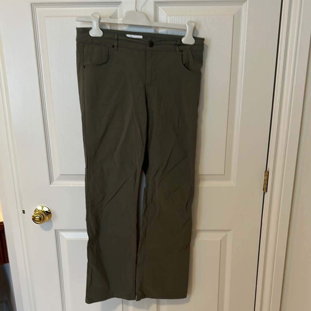 Olive Green Straight-Leg Pants
